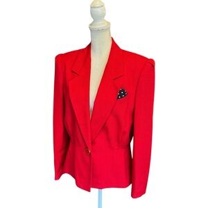 Sasson Vintage Red Peplum Jacket 14